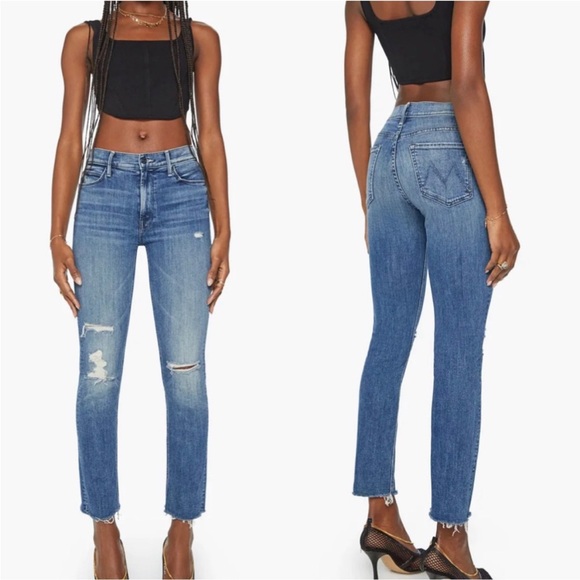 MOTHER Denim - MOTHER The Mid‎ Rise Dazzler Ankle Fray Weekend Warrior Jeans Size 28